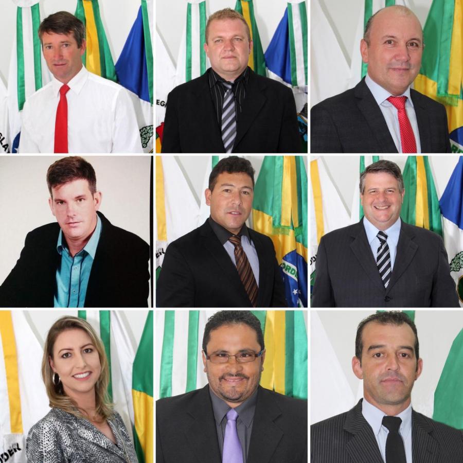 Vereadores da Gestão 2017-2020: Edmundo Vier, Gilberto Bello da Silva, Gilnelson José Gom…